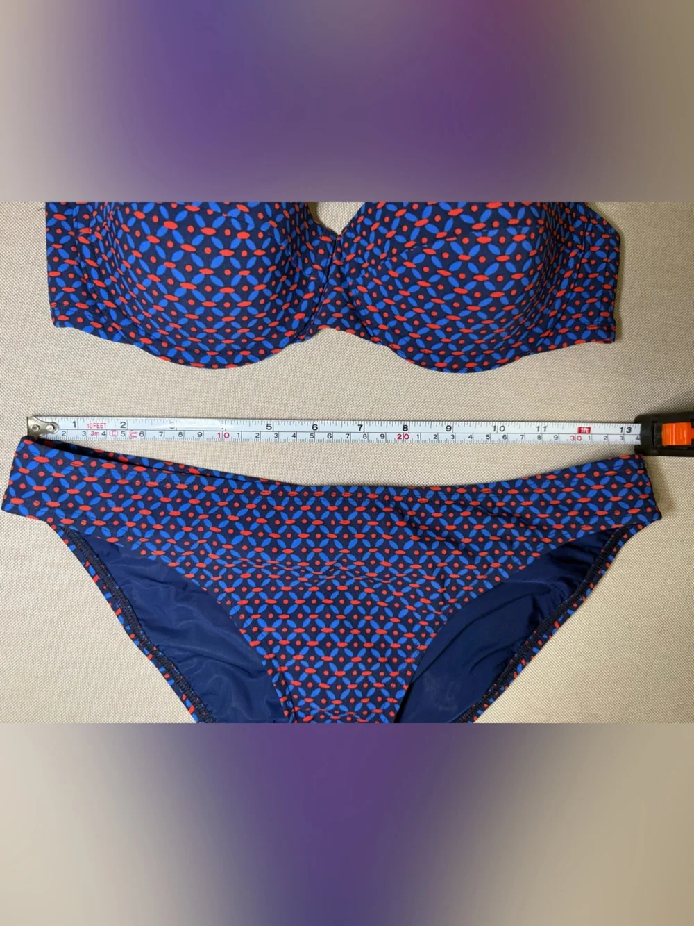 Tory Burch Navy Sea Ochos Rios Underwire Swimsuit Bikini 2-Piece Set size XS